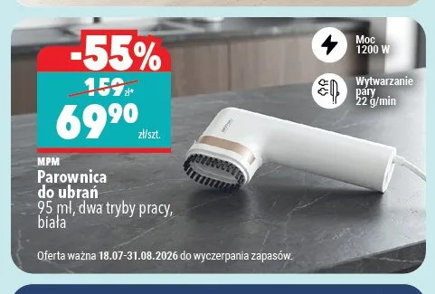 Parownica do ubrań MPM 95 ml promocja w Biedronka Home