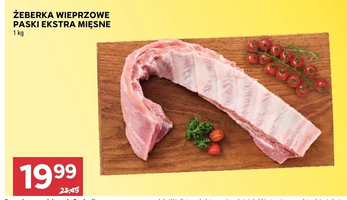Żeberka wieprzowe paski ekstra mięsne Stokrotka promocja w Stokrotka