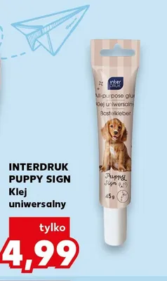 Klej uniwersalny Interdruk Puppy Sign promocja w Kaufland