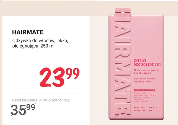 Odżywka do włosów lekka, pielęgnująca promocja w Rossmann