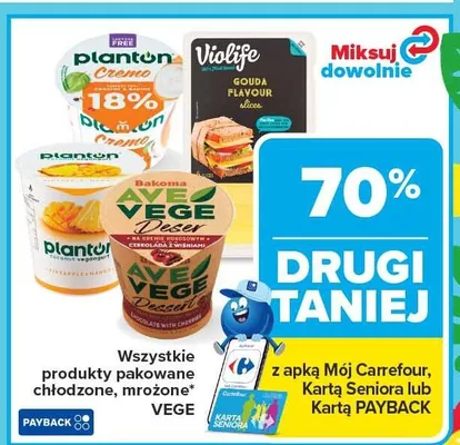 Produkty pakowane chłodzone, mrożone VEGE promocja w Carrefour