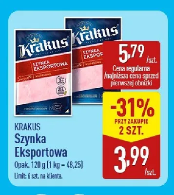 Szynka Eksportowa Krakus promocja w Aldi