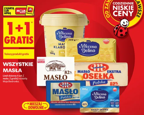 Masło Ekstra Osełka Polska Mlekovita 82% promocja w Biedronka