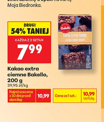 Kakao extra ciemne Bakello promocja w Biedronka