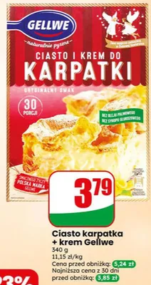 Ciasto i krem do karpatki Gellwe promocja w Dino
