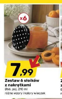 Zestaw 6 słoików z nakrętkami 210 ml promocja w Bricomarche
