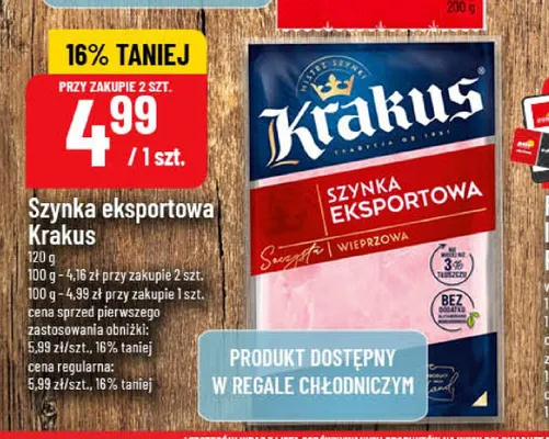 Szynka eksportowa Krakus promocja w POLOmarket