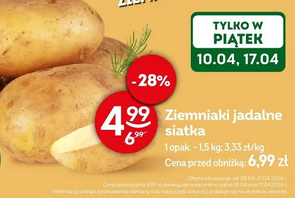 Ziemniaki jadalne siatka promocja w Żabka