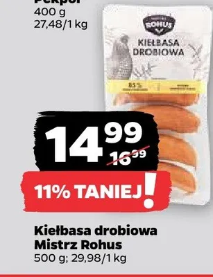 Kiełbasa drobiowa Mistrz Rohus promocja w Netto