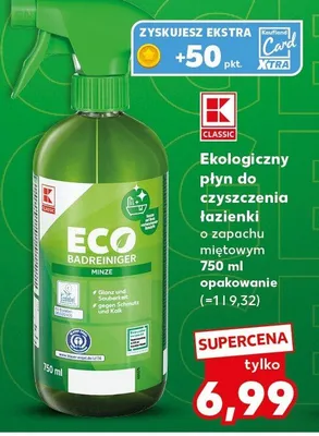 Ekologiczny płyn do czyszczenia łazienki K Classic o zapachu miętowym promocja w Kaufland