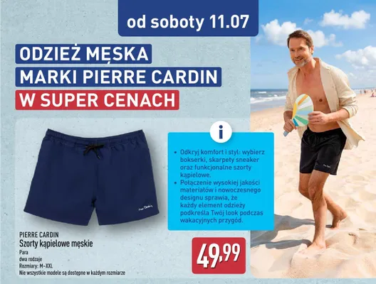 Szorty kąpielowe męskie Pierre Cardin promocja w Aldi