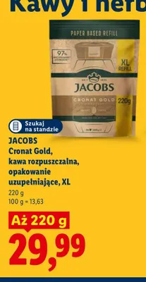 Kawa rozpuszczalna Cronat Gold opakowanie uzupełniające XL Jacobs promocja w Lidl