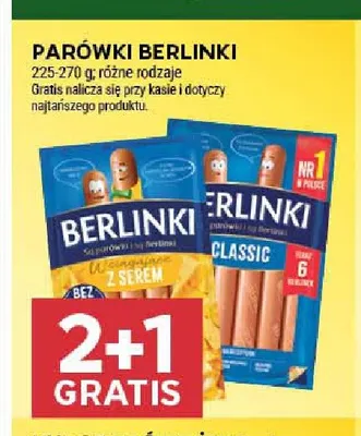 Parówki Berlinki z serem promocja w Stokrotka