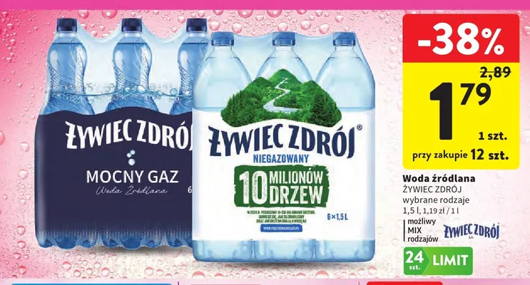 Woda źródlana Żywiec Zdrój promocja w Intermarche