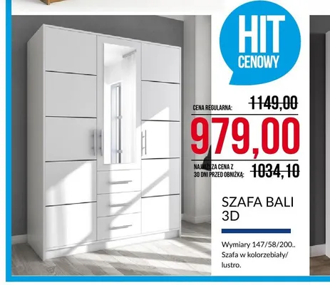 Szafa Bali 3D promocja w Abra Meble
