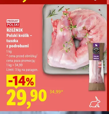 Polski królik - tuszka z podrobami Rzeźnik promocja w Lidl