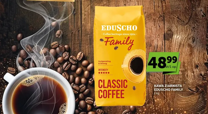 Kawa ziarnista Eduscho Family promocja w Groszek