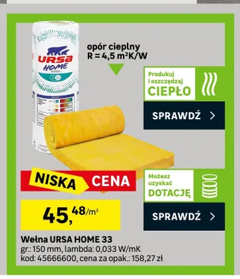 Wełna URSA HOME 33 promocja w Leroy Merlin
