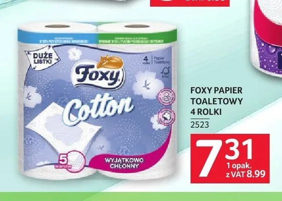 Papier toaletowy Foxy Cotton promocja w Selgros