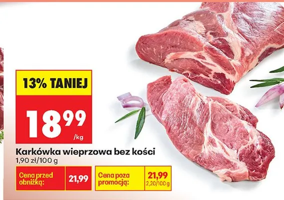 Karkówka wieprzowa bez kości promocja w Biedronka