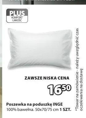 Poszewka na poduszkę INGE 50x70/75cm promocja w Jysk