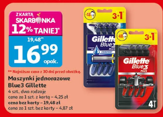 Maszynki jednorazowe Blue3 promocja w Auchan