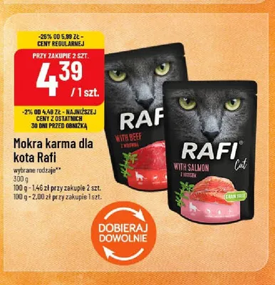 Mokra karma dla kota Rafi Cat z wołowiną promocja w POLOmarket