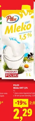 Mleko UHT 1,5% Pilos promocja w Lidl