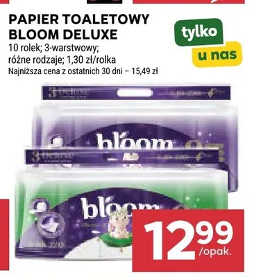 Papier toaletowy Bloom Deluxe 3-warstwowy promocja w Stokrotka