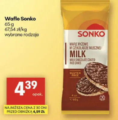 Wafle ryżowe w czekoladzie mlecznej promocja w Delikatesy Centrum