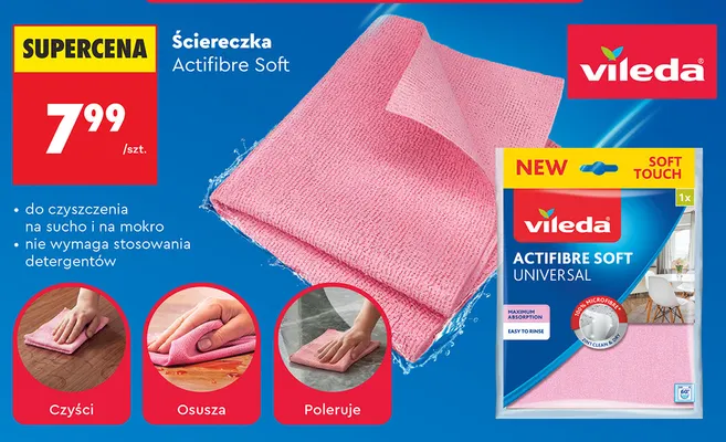 Ściereczka Actifibre Soft Vileda promocja w Biedronka