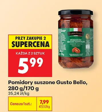 Pomidory suszone Gusto Bello promocja w Biedronka