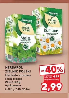 Herbata ziołowa HERBAPOL ZIELNIK POLSKI promocja w Kaufland