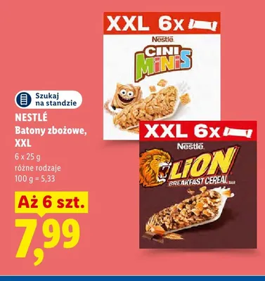 Baton zbożowy Nestlé Cini Minis XXL 6-pak promocja w Lidl