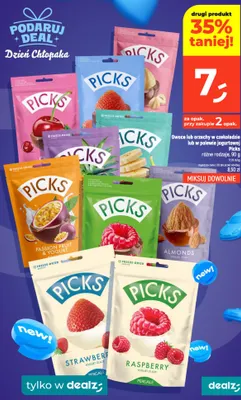 Owoce lub orzechy w czekoladzie lub w polewie jogurtowej Picks promocja w Dealz