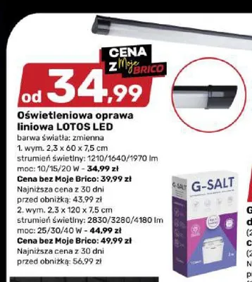 Oświetleniowa oprawa liniowa LOTOS LED 60 cm Bricomarche promocja w Bricomarche
