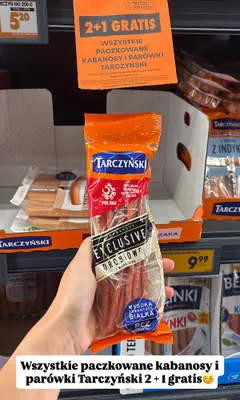 Kabanosy Tarczyński Exclusive drobiowe z wieprzowiną promocja w Biedronka