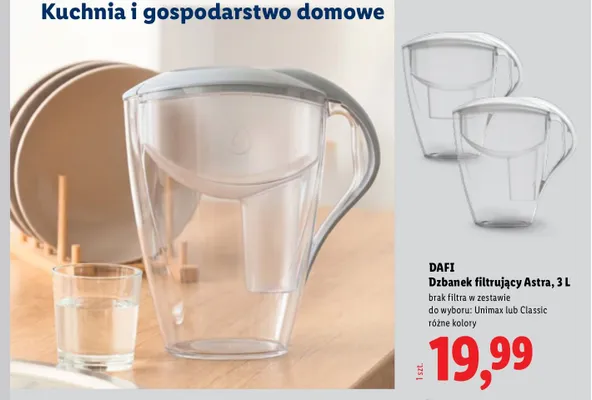 Dzbanek filtrujący Astra DAFI 3 l promocja w Lidl