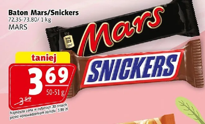 Baton Mars/Snickers promocja w Prim Market