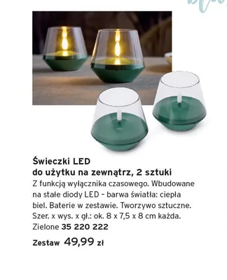 Świeczki LED do użytku na zewnątrz 2 sztuki promocja w Tchibo