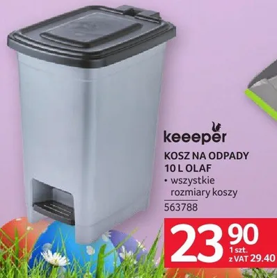 Kosz na odpady Keeeper 10 l Olaf promocja w Selgros