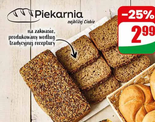 Chleb żytni 100% 5 ziaren promocja w Dino
