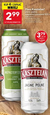 Piwo Kasztelan Jasne Pełne promocja w LEWIATAN