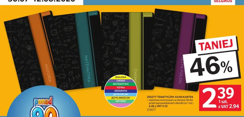 Zeszyt tematyczny Benjamin A5/60 kartek Historia promocja w Selgros