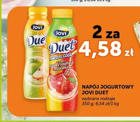 Napój jogurtowy Jovi Duet o smaku grejpfrut-truskawka promocja w Euro Sklep