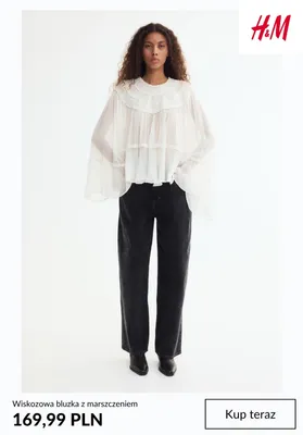 Bluzka wiskozowa z marszczeniem H & M promocja w H&M