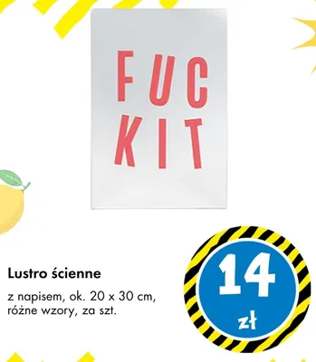 Lustro ścienne z napisem ok. 20x30 cm promocja w Tedi