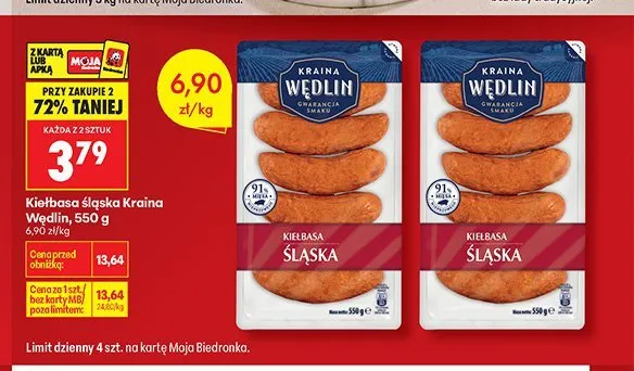 Kiełbasa śląska Kraina Wędlin promocja w Biedronka