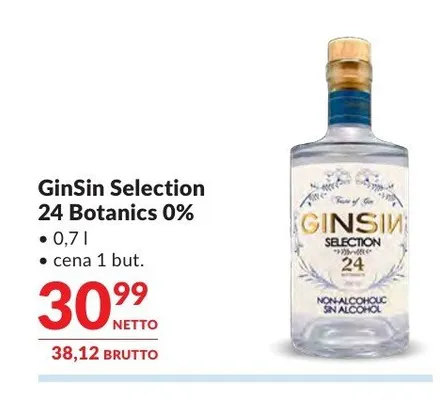 Napój bezalkoholowy GinSin Selection 24 Botanics 0% promocja w Makro