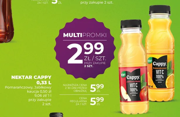 Nektar Cappy Jabłkowy Mętny promocja w Duży Ben